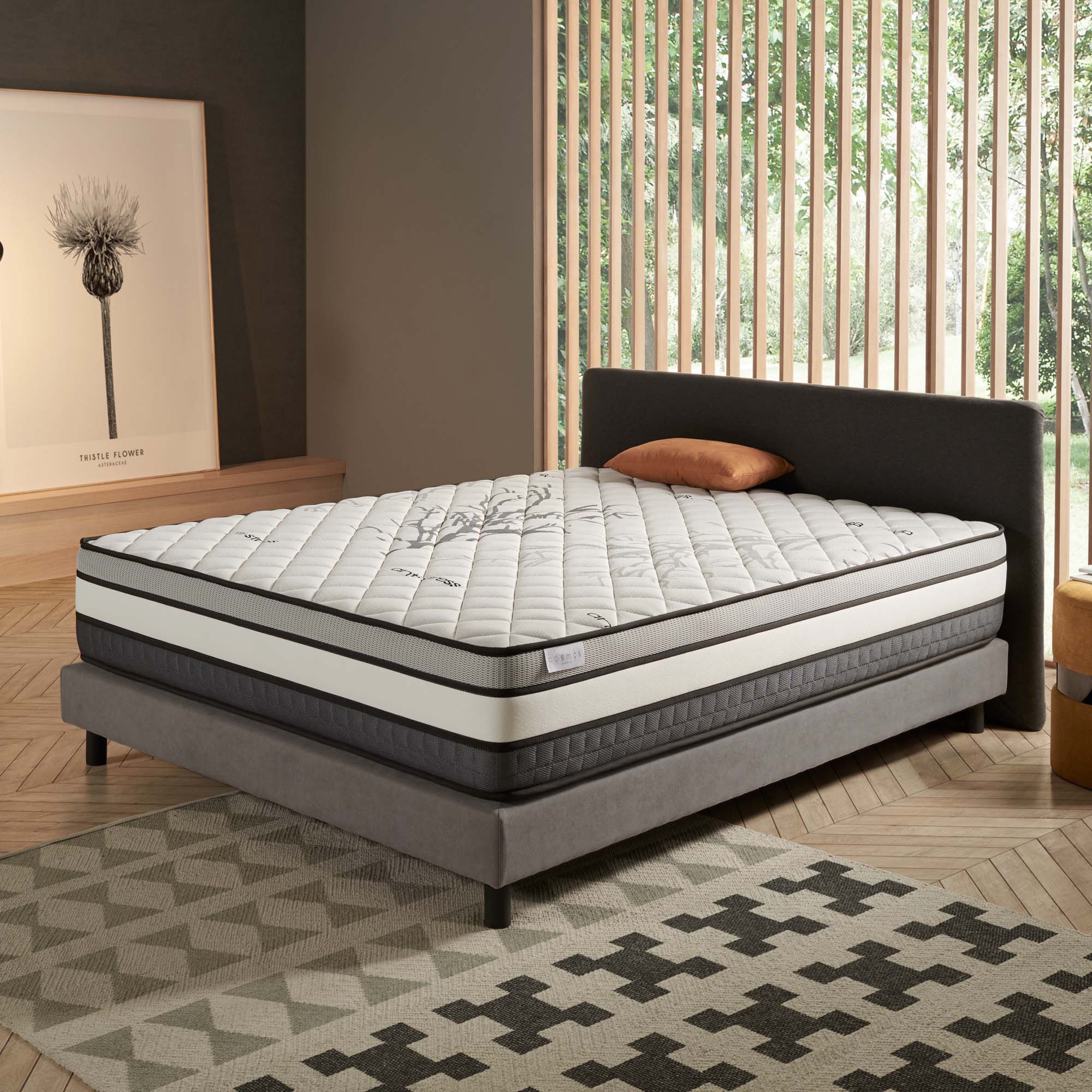 Colchón solar muelles ensacados 140x200 cm - grueso 24 cm - visco termorregulador - tejido premium - confort - alta calidad - óptima transpiración