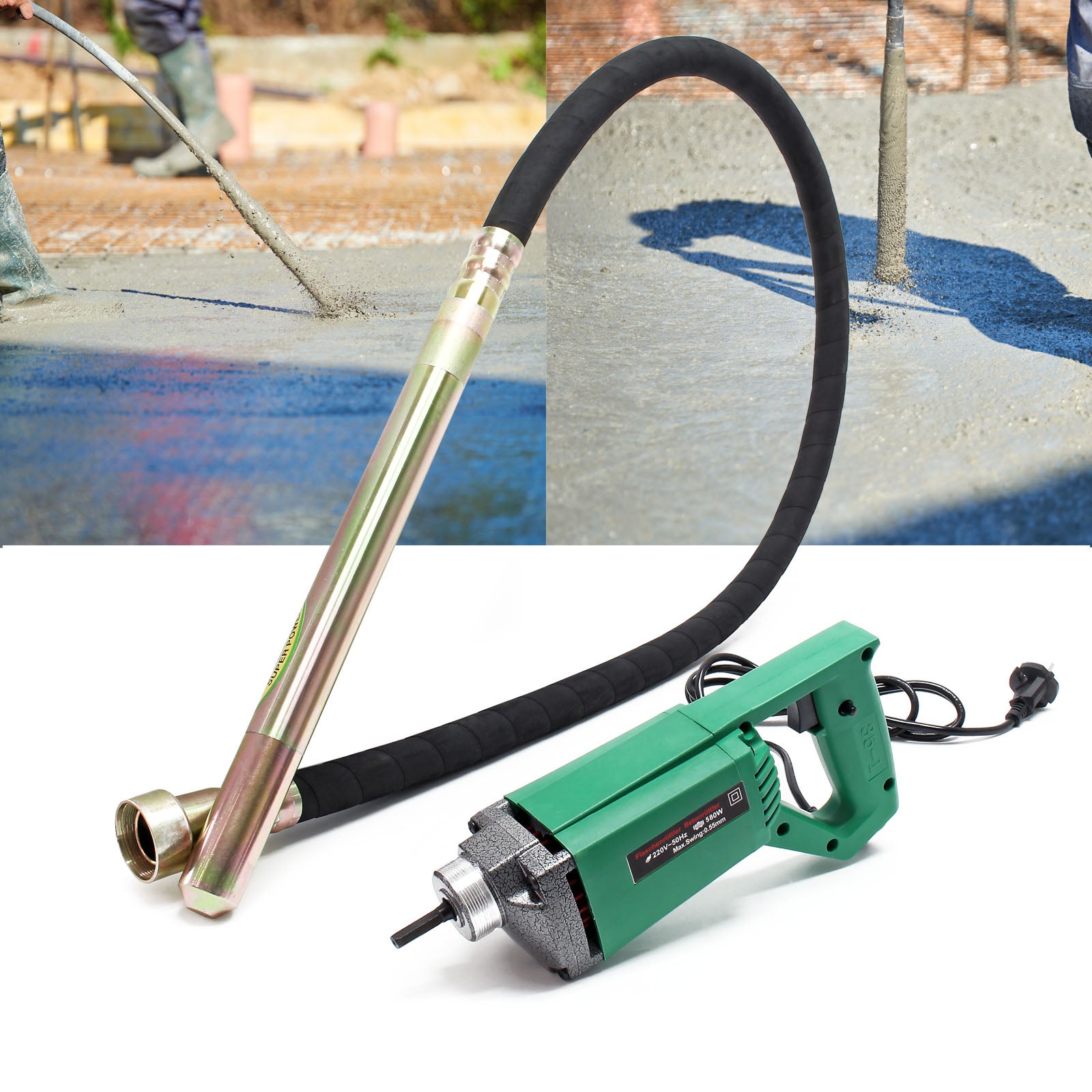 Vibratore Elettrico Per Cemento Wiltec 580W - Ago Vibrante 200 Cm - Diametro 35 Mm - Foto 9