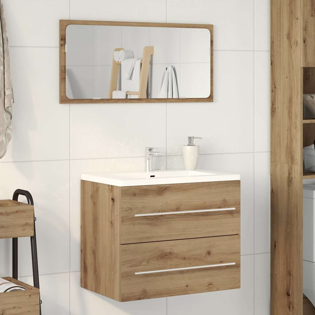 Mueble de lavabo de ba?o fabricado artesanalmente en madera de roble. - 3