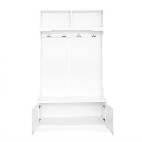 Scarpiera Con Seduta CDF Opal Bianco - 4 Ripiani E Vano Portaoggetti - Mobile Per Ingresso, Corridoio E Ufficio - 85x35x45 Cm - 3