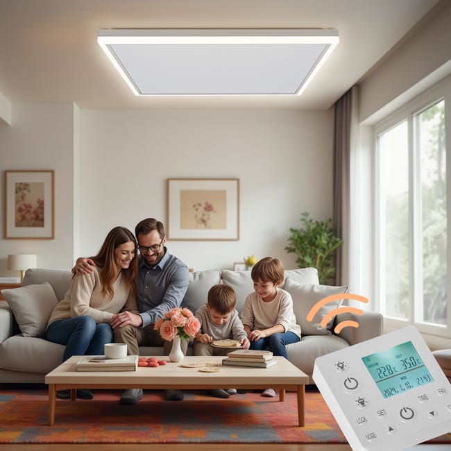 Aktobis Chauffage radiant de plafond WDH-200LS équipé d'une lape LED Aktobis Chauffage radiant de plafond WDH-200LS équipé d'une lape LED