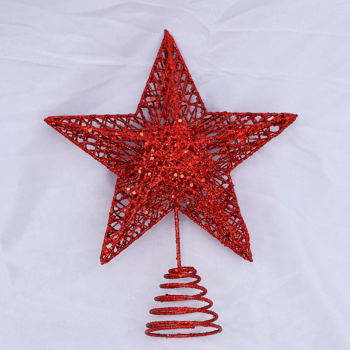 Décoration de sapin de Noël, décoration de Noël, étoile de Noël avec lumière LED, ornements de sapin de Noël, rouge - 2