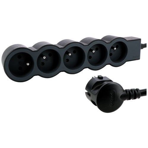 Multiprise FB 5x2P+T standard 3m 1.5mm² noir LEGRAND - 3