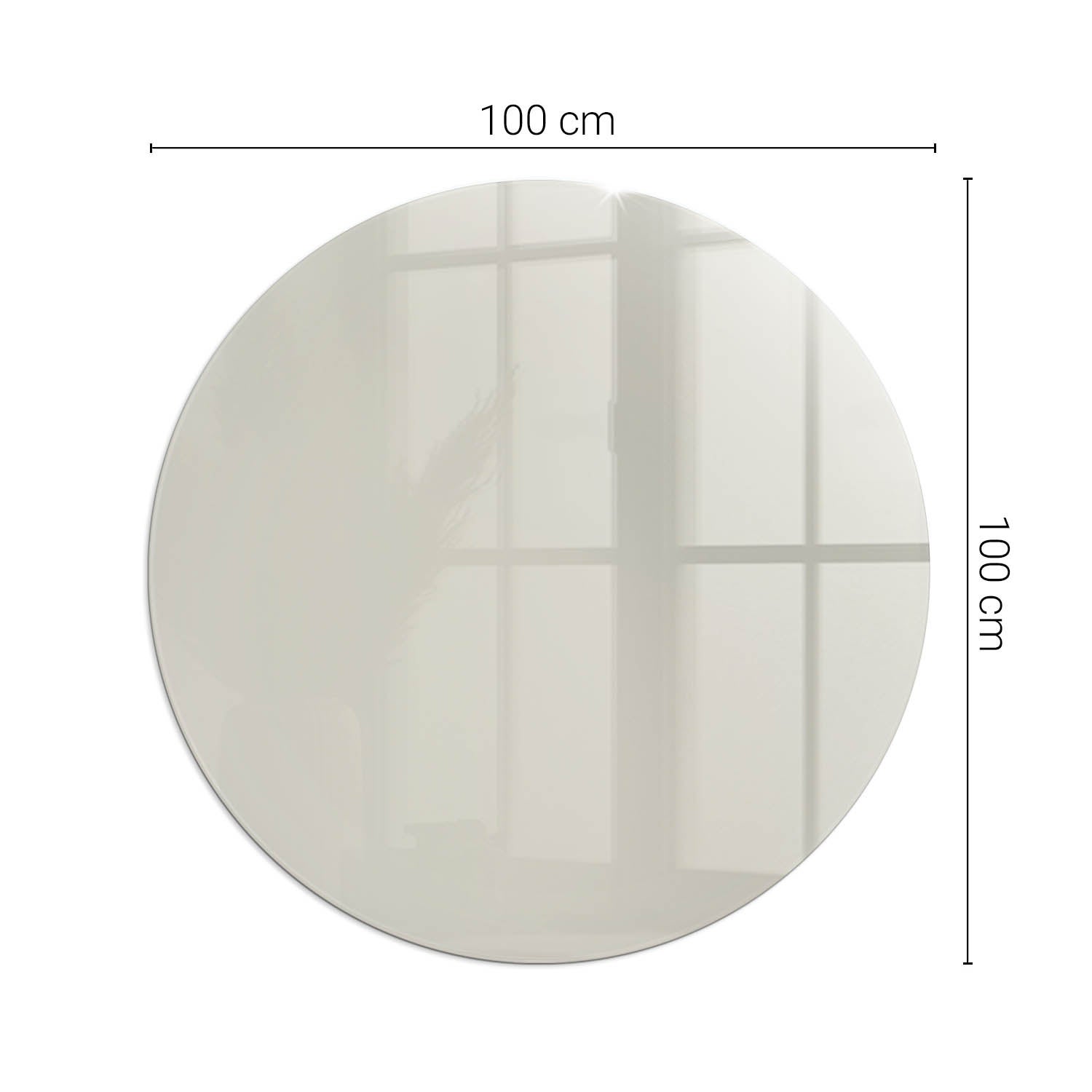 Duża szklana ochronna podkładka pod piec - fi 100 cm - Kolor Jasnokremowy - TULUP - 2