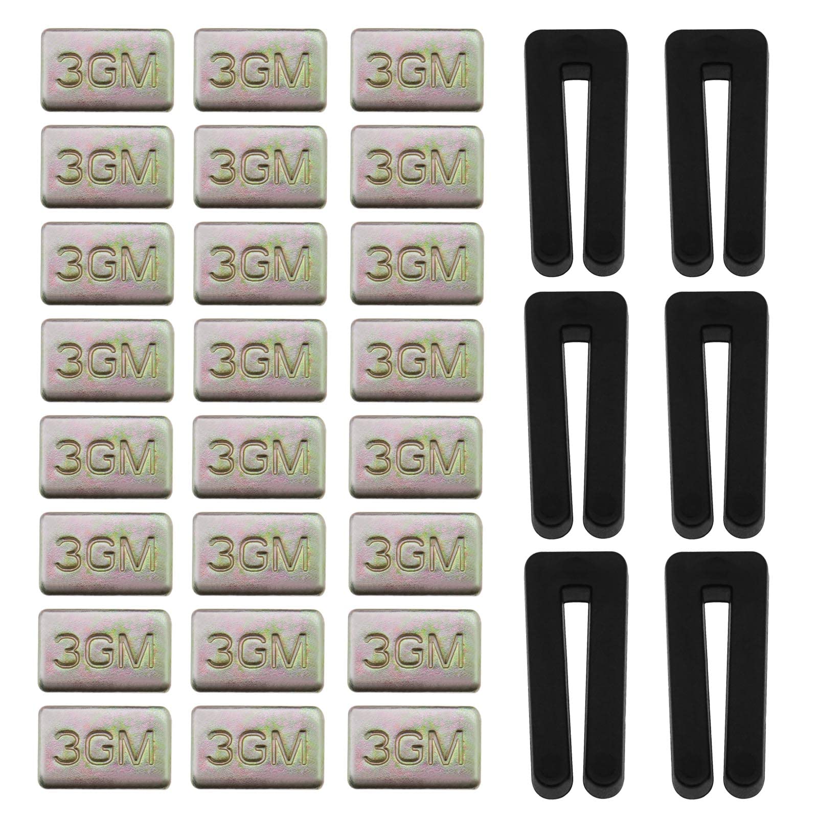 PATIKIL Kit Bilanciamento Pale Ventilatore A Soffitto - 3 Clip + 9 Pesi Adesivi 3g, Antioscillazione, Tono Oro/Nero