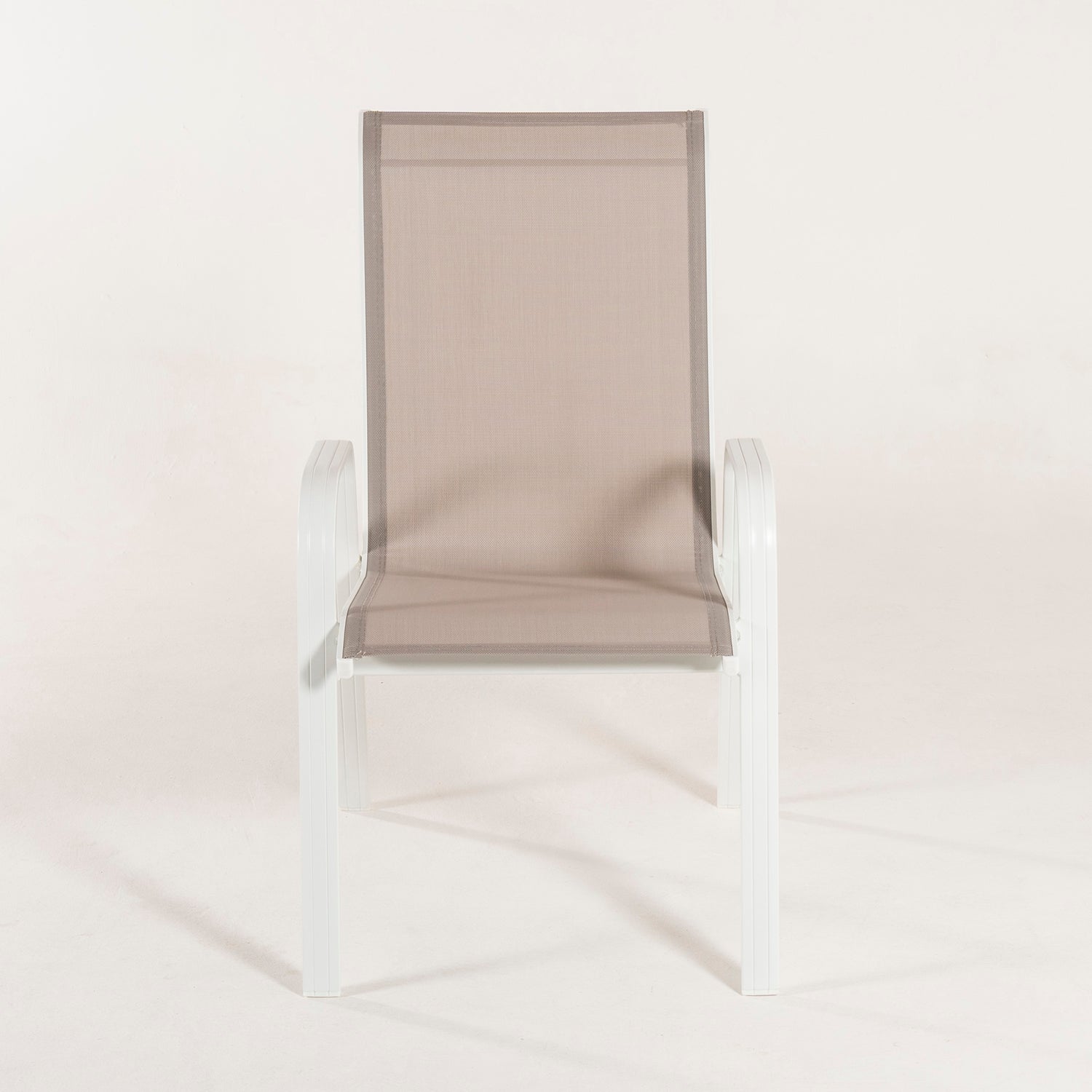 Sillón de terraza apilable en aluminio blanco reforzado de alta estabilidad - 6