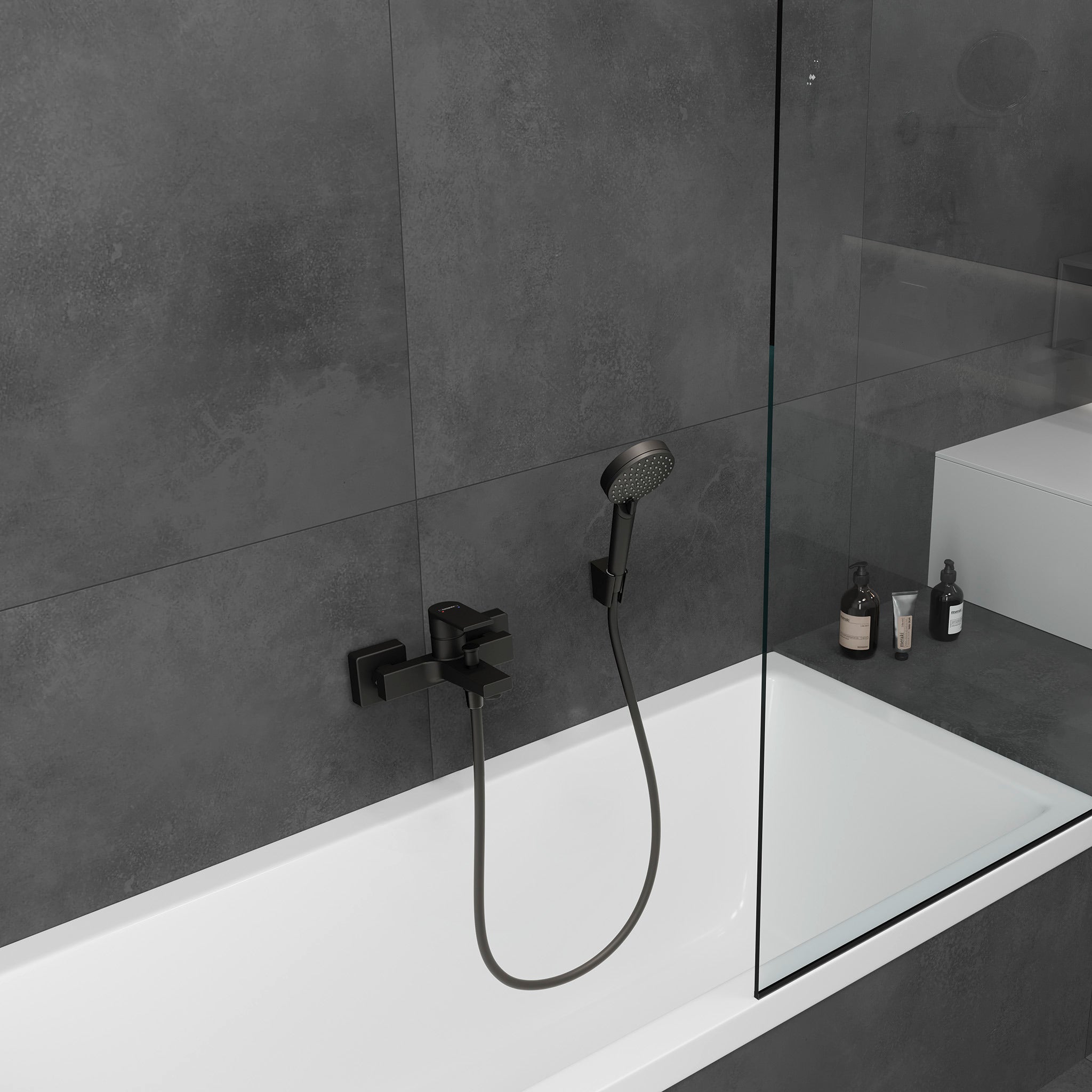 Mitigeur bain douche mécanique HANSGROHE Vernis Shape noir mat - 4