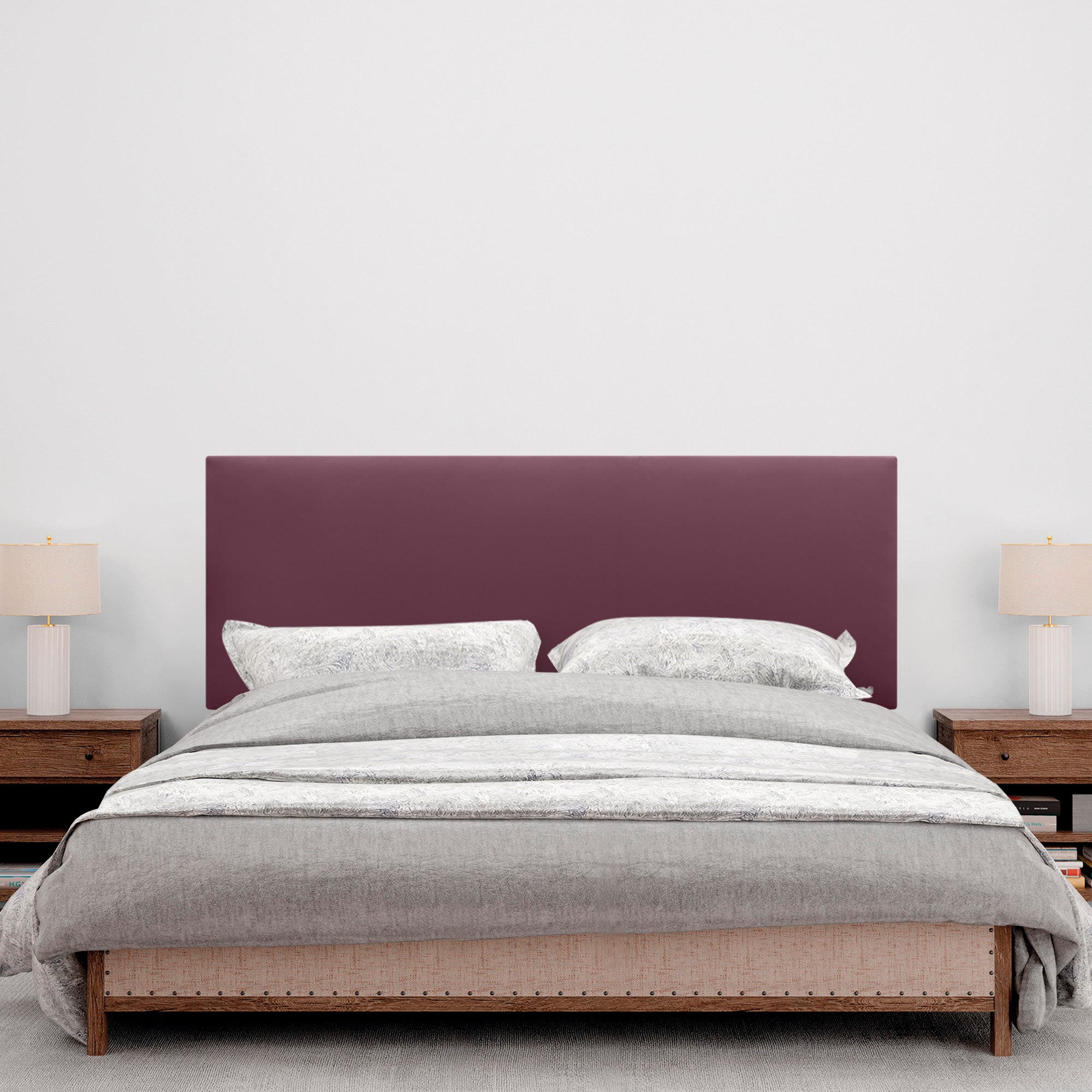 DHOME Cabecero de Polipiel Liso cabeceros Cabezal tapizado Cama (Polipiel Vino Tinto, 160cm (Camas 120/135/140)) - 4