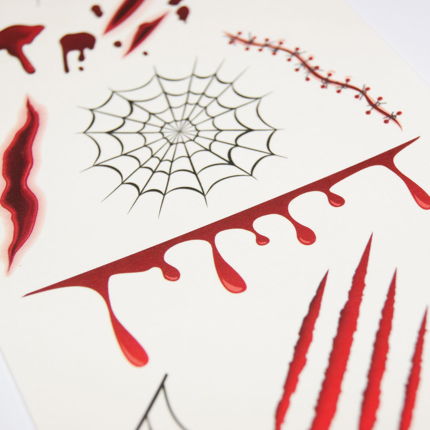 400 Pezzi Tatuaggi Temporanei Elekin Halloween - Set Da 50 Fogli Con Ferite Finte, Cicatrici, Zombie, Ragnatele E Sangue Finto, Adesivi Per Trucco Spaventoso