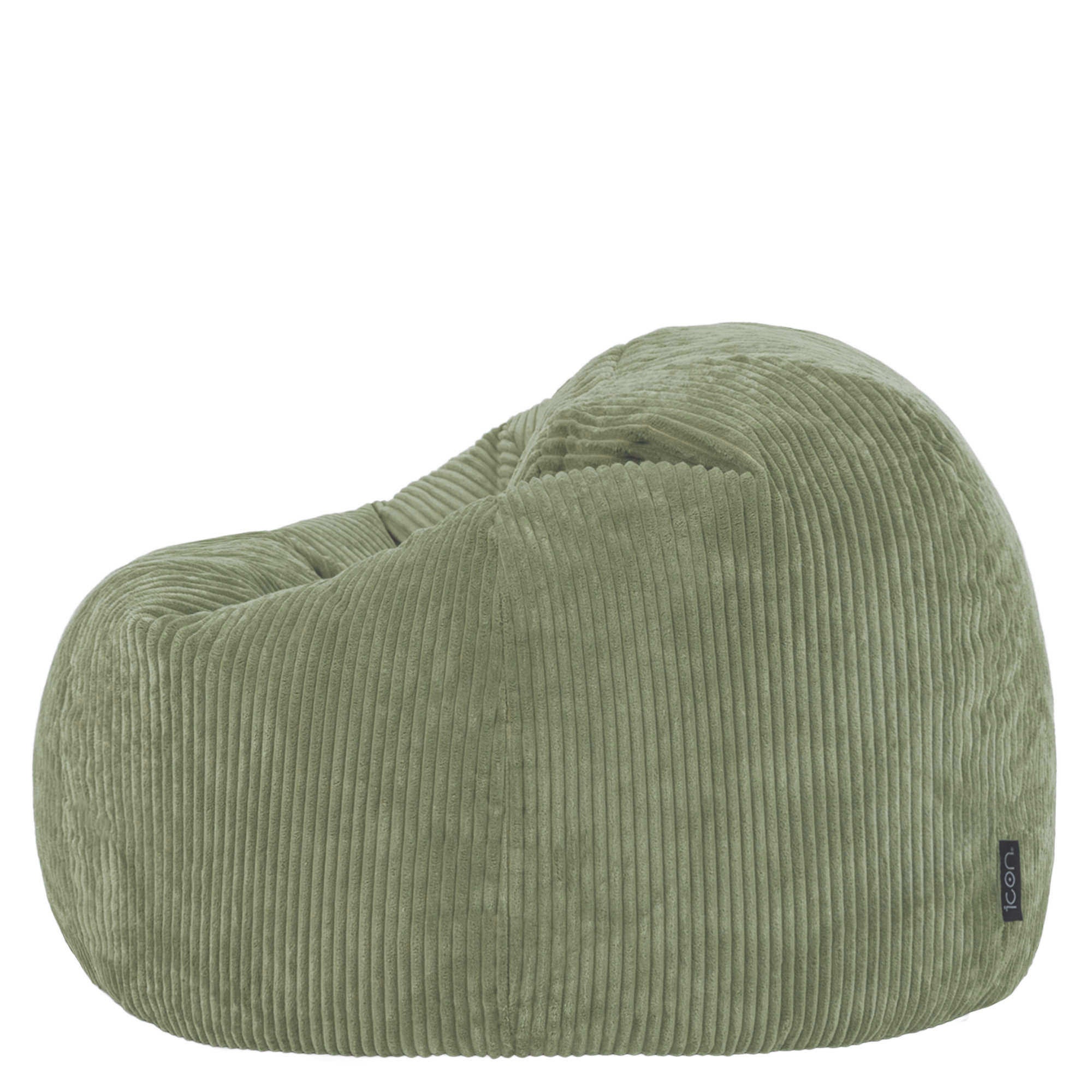 Pouf Icon in velluto a coste verde salvia, soggiorno, camera da letto, 85x85 cm, Made in Germany, Oeko-Tex® - 5