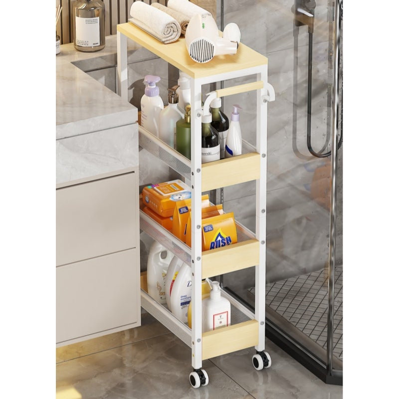 Relaxdays Etagère sur 4 roues, avec étages, chariot multifonctionnel Relaxdays Etagère sur 4 roues, avec étages, chariot multifonctionnel