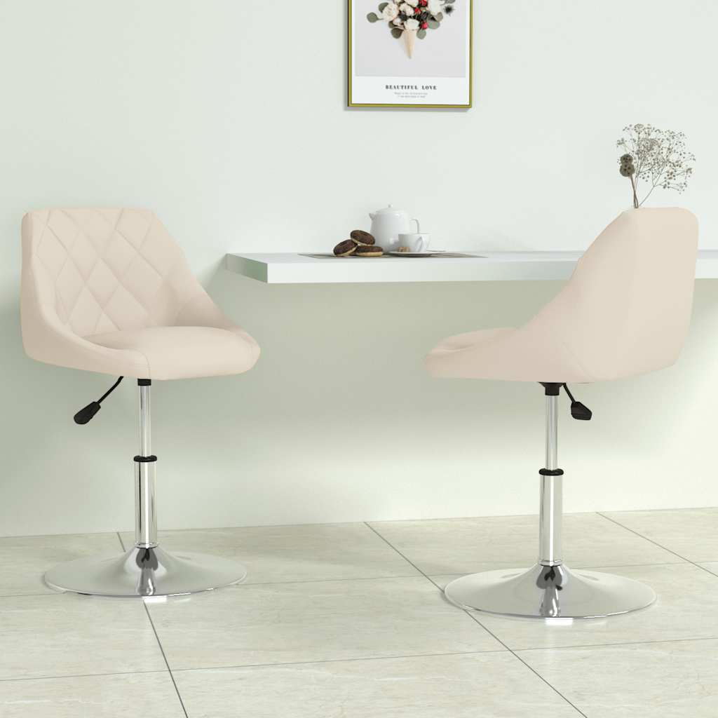 VIDAXL - Sedie Da Pranzo 2 Pz In Tessuto 55x56x86 Cm Nero E Crema