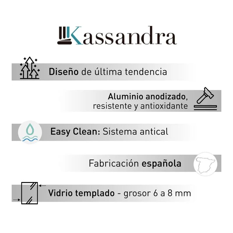 Panel fijo de ducha FRESH Oro Cepillado - 88.5-90 cm - Reversible - Trat. Antical - Brazo soporte incluido - 6