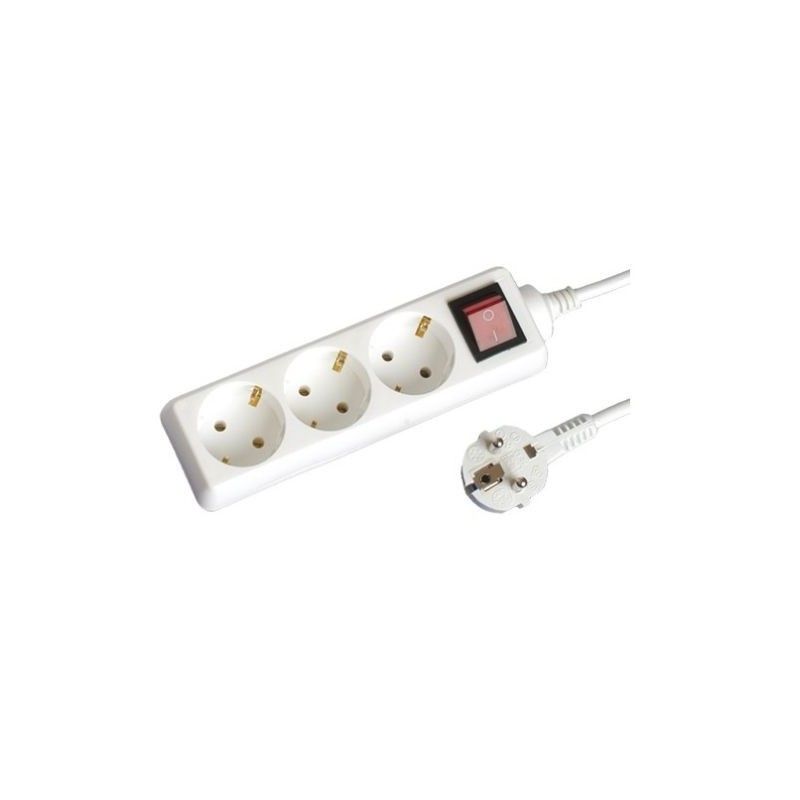 Multiprise Blanche Avec Rallonge 1,5 M – 2 Prises – 230V – 2001-2200W – Marque Ritz – Norme Française