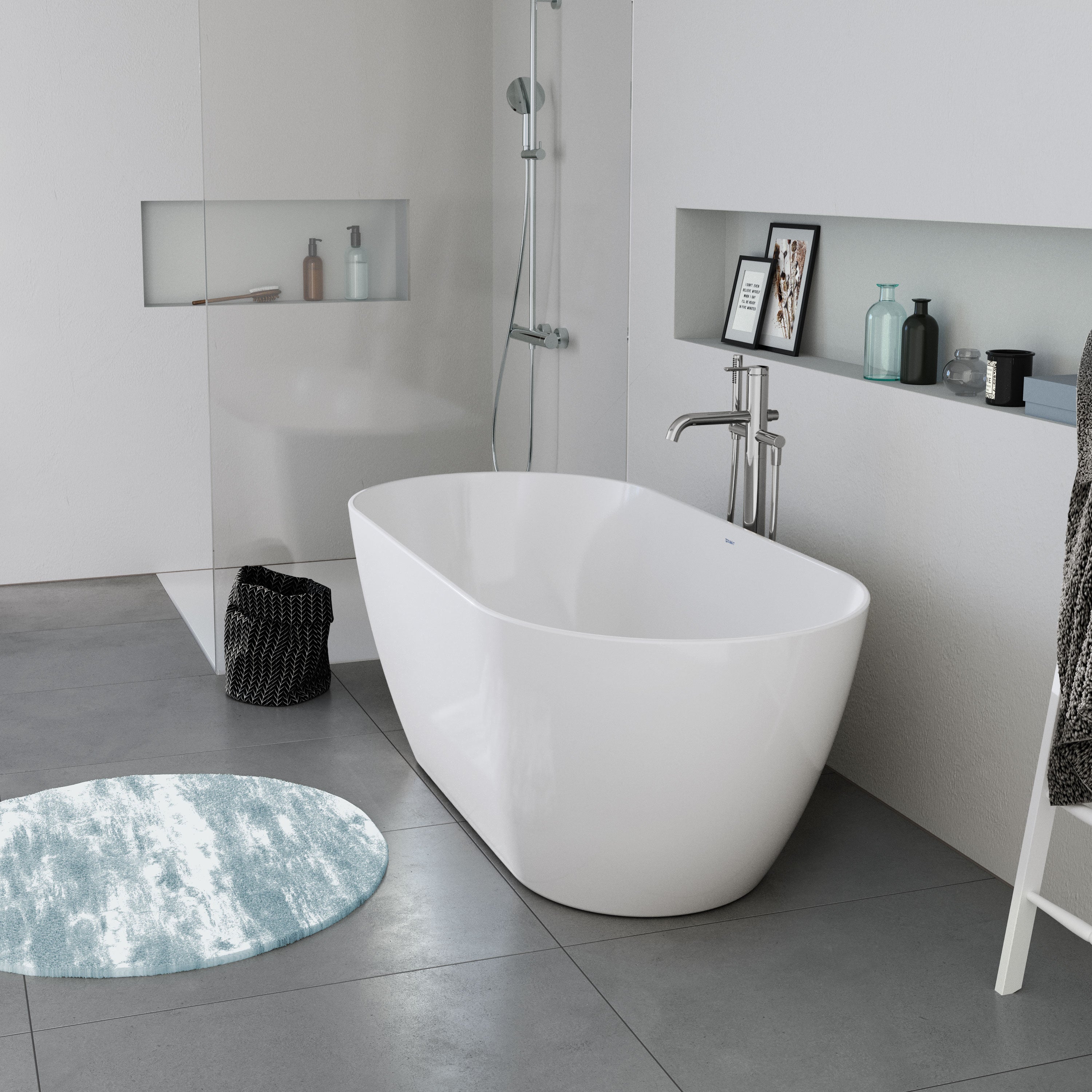 DURAVIT - Bañera acrílica con desagüe y rebosadero, 2 paredes, 2 asientos - 150x75x45cm - Blanco alto brillo - DURAMUNA - 3