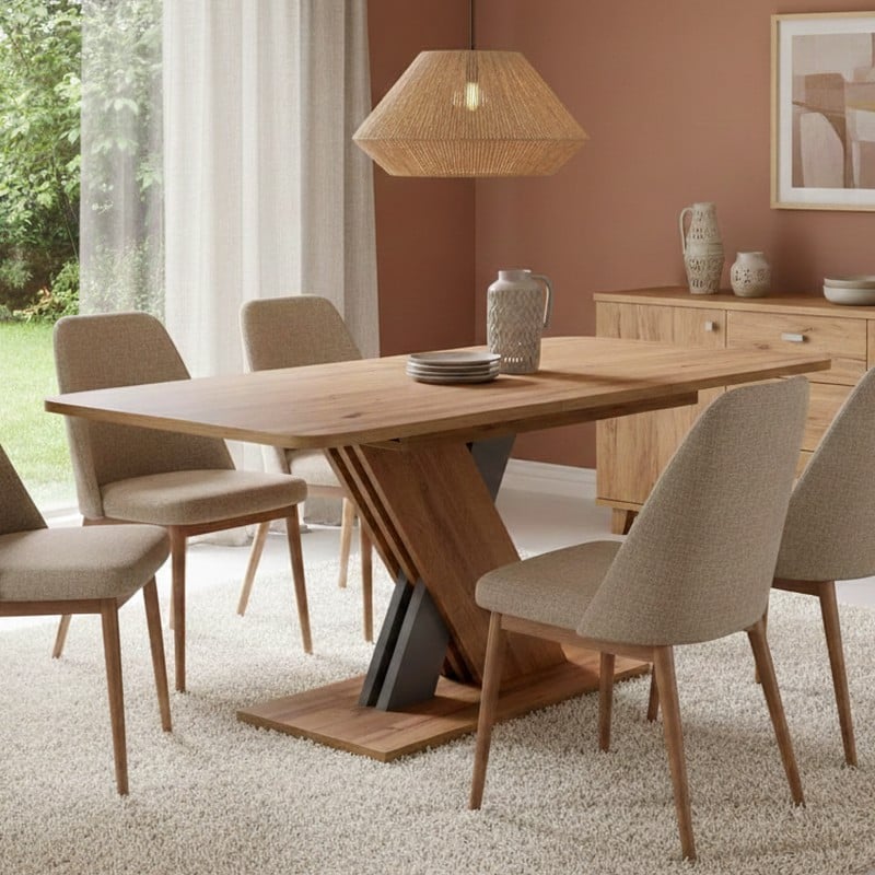 Table extensible chêne wotan 140 - 180 cm Zest | Leroy Merlin