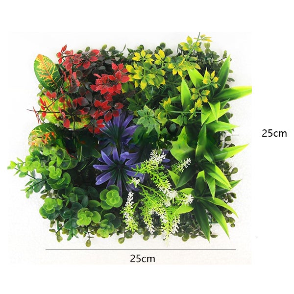 Panel decorativo vegetal de 25 x 25 cm - Solución de pared - Plantas artificiales resistentes a la intemperie y anti-UV - 2