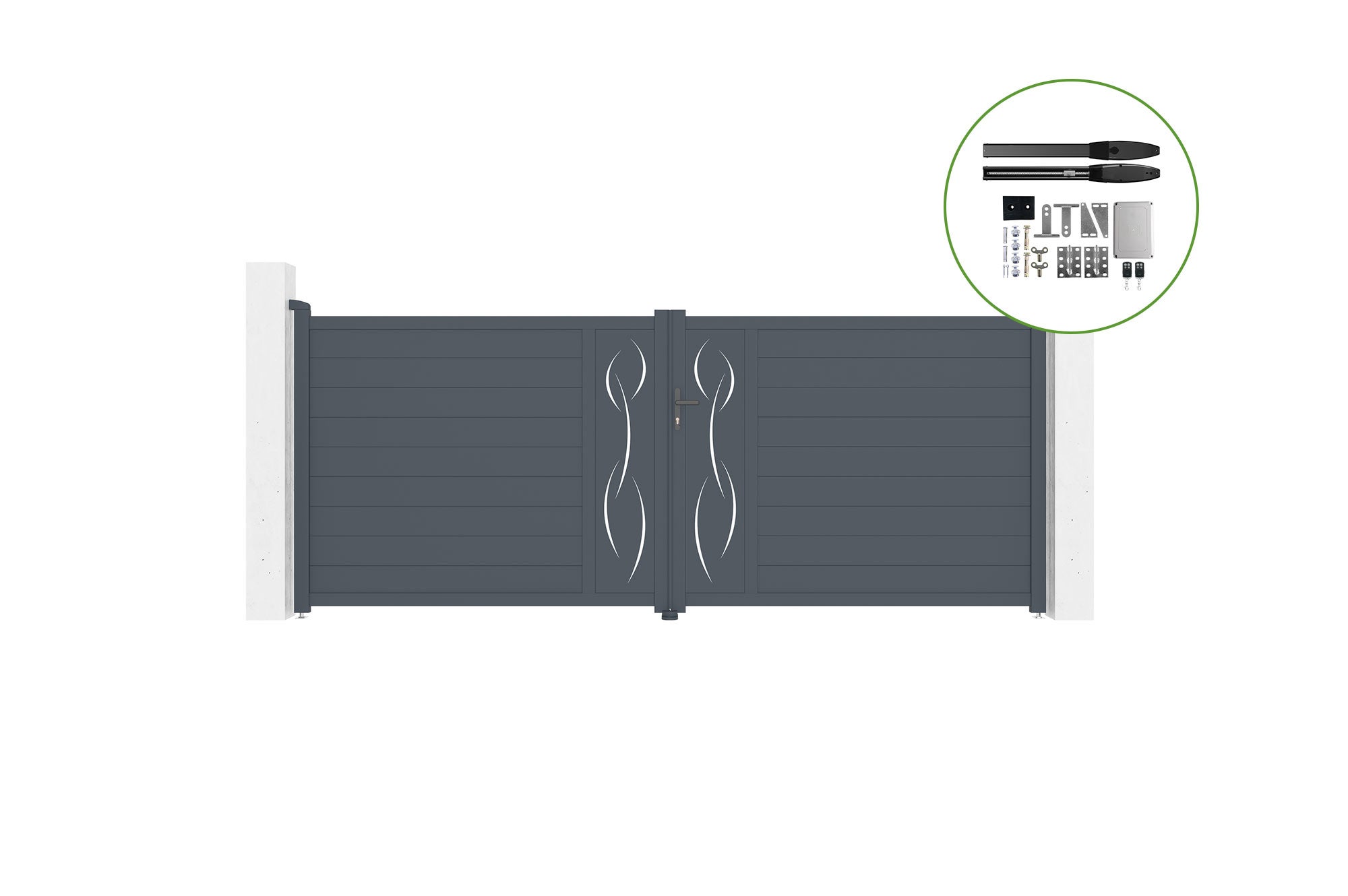 Elektryczna brama skrzydłowa LIFE 400B160 + napęd HICKER B200