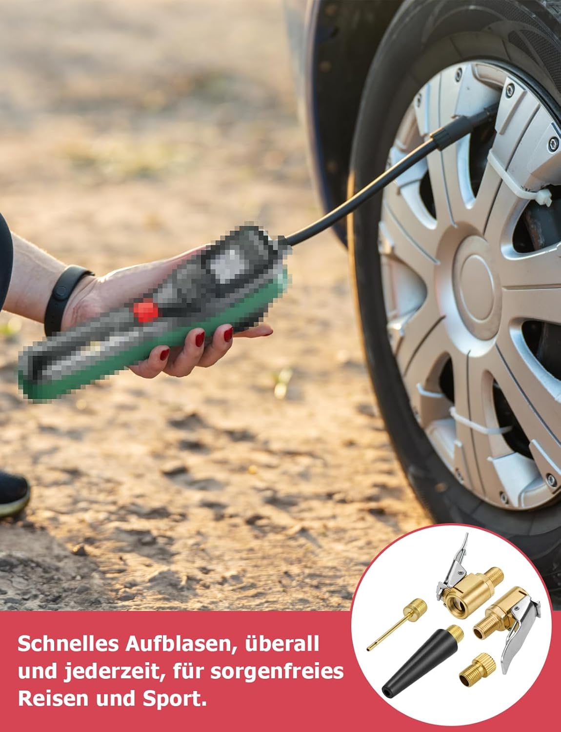 Kit adaptateur de valve multifonction – pour Bosch EasyPump, convient aux pneus de voiture, vélos et ballons - 5
