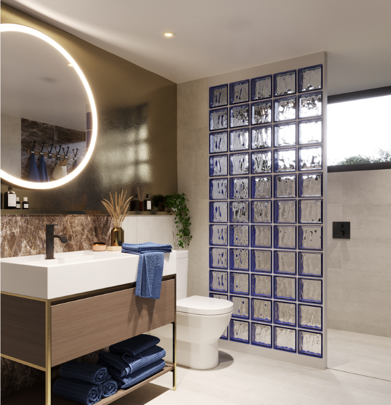 Profilo rettangolare in alluminio satinato per la finitura dei vetromattone | Dimensioni: 200x8,5x0,8 cm | Unità di vendita: 1 profilo da 200 cm - 4