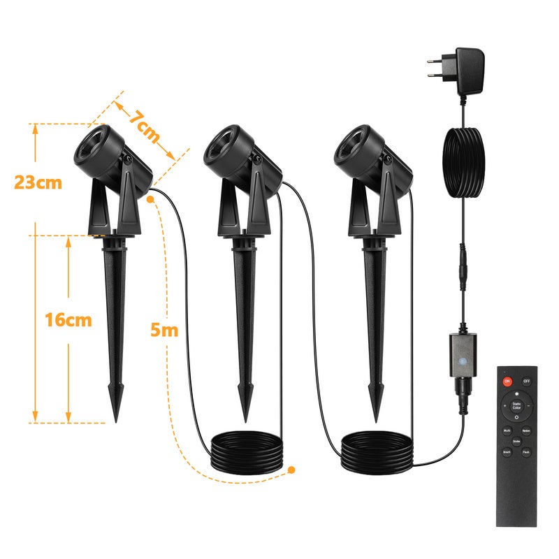 Set di 6 faretti da esterno per illuminazione da giardino a LED GU10|Eclairage design