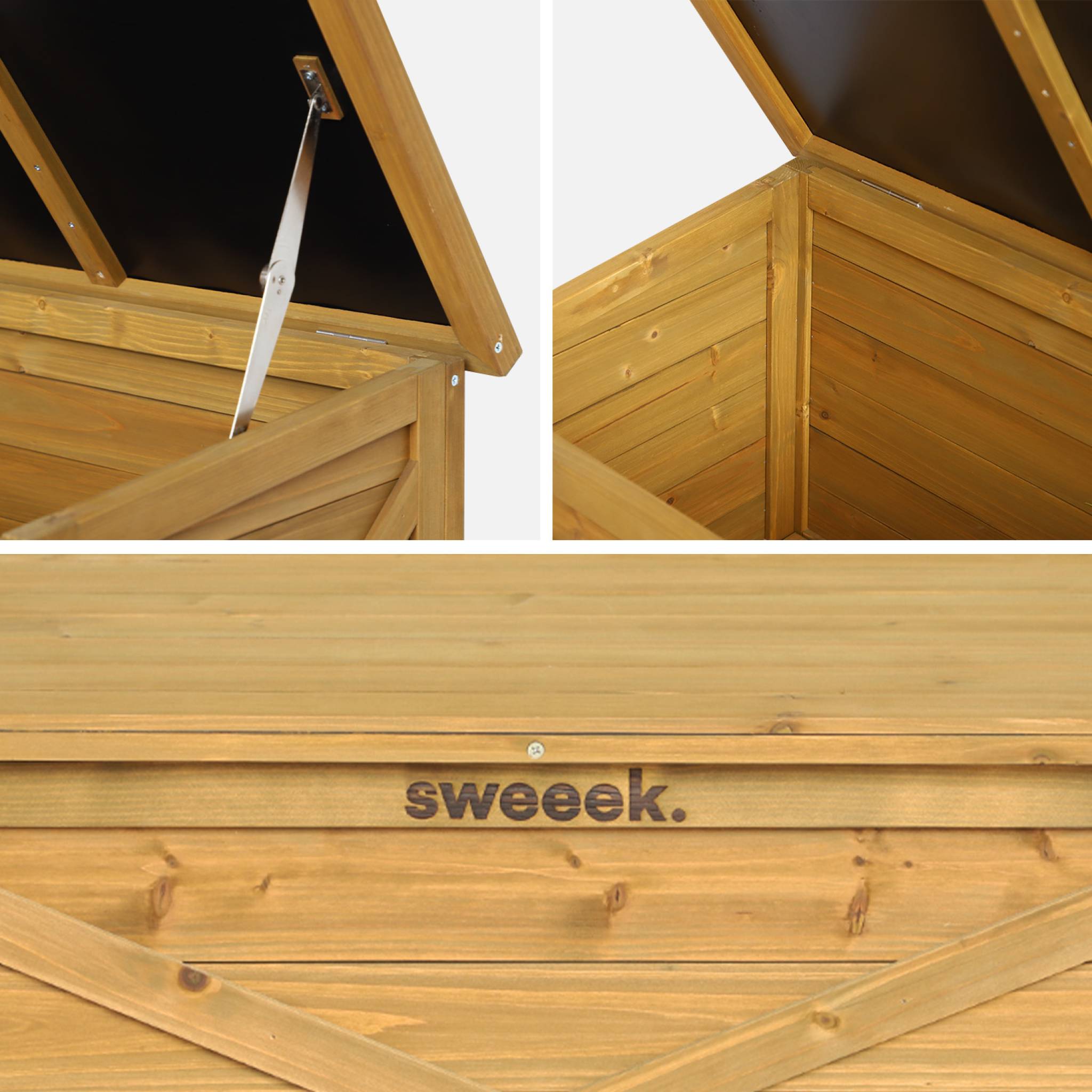 Coffre de rangement en bois 80 cm. naturel. L80 x P48 x H50cm. capacité 100L ALYSSE - 7