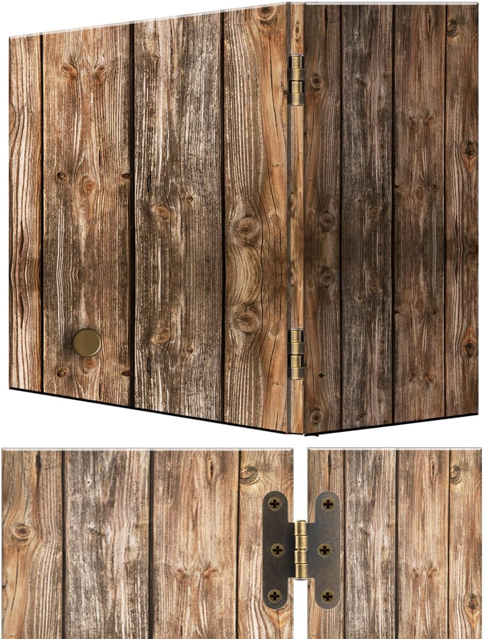 Zestaw 6 klasycznych metalowych zawiasów w kolorze antycznego brązu, 55 x 37 mm - 4
