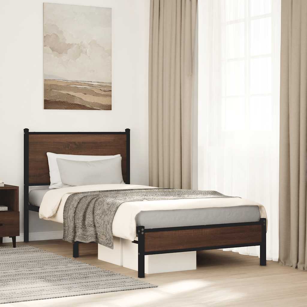 Łóżko Metalowe Czarne Rama łóżka Ze Stelażem Łóżko Do Sypialni Pokoju 80x200 cm