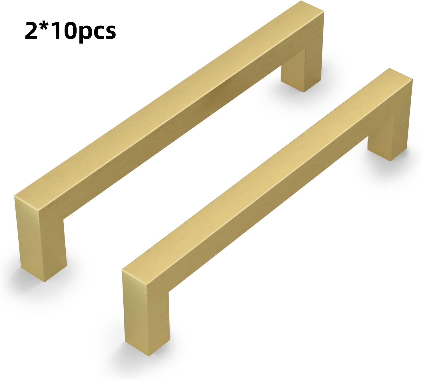 Zestaw 20 uchwytów do szafek kuchennych ze stopu aluminium w kolorze złotym (105 x 8 x 29 mm), uchwyty do szuflad kuchennych, rozstaw 96 mm