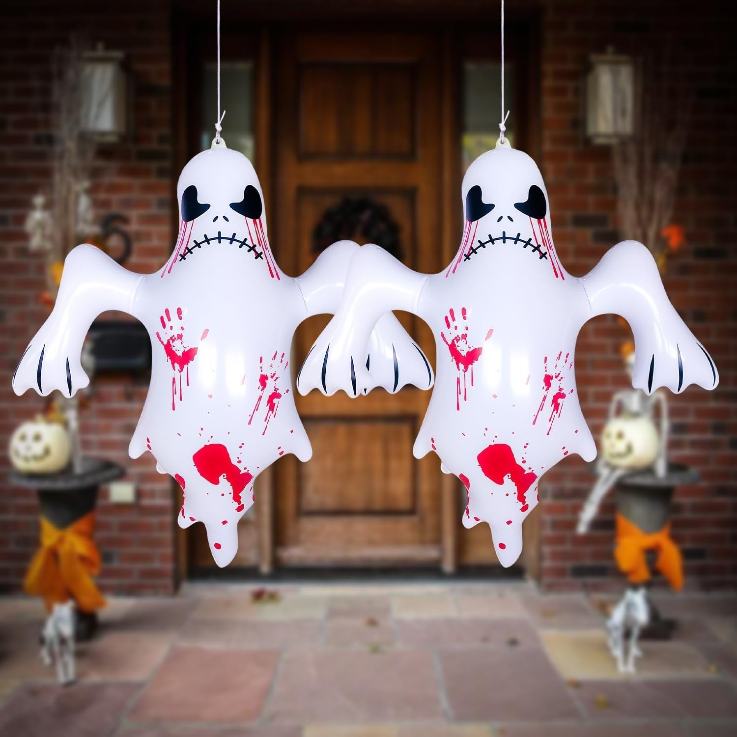 2 szt. Halloween zabawka Halloween Party Supplies balansujący PVC duch forma powietrzna, dekoracja dziedzińca