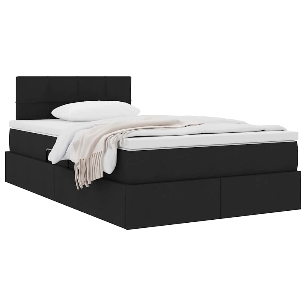 Lit avec rangement et matelas en velours noir, pour la chambre, 120 × 200 cm - 3
