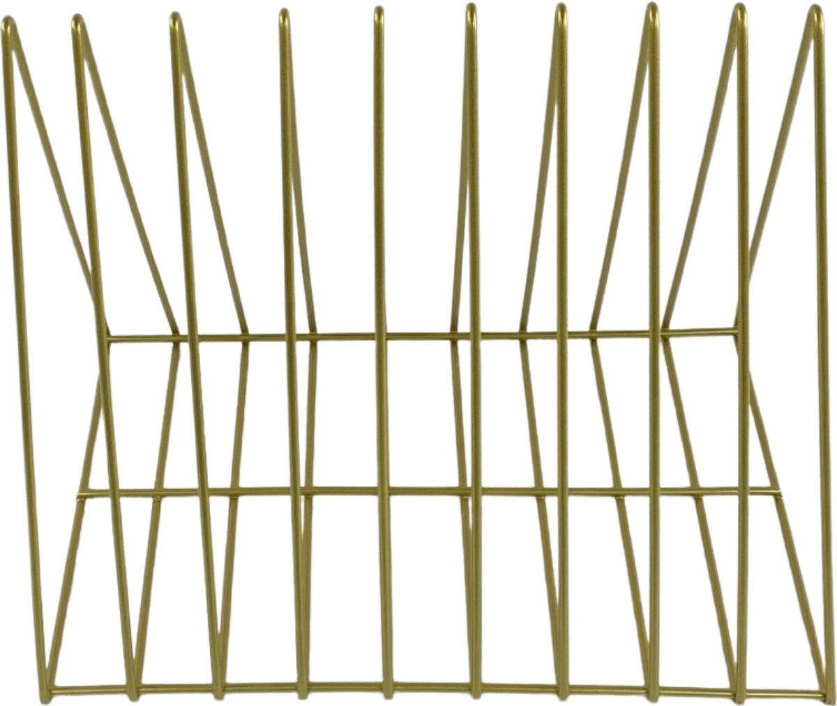 Porte-revues en Métal - 32 x 22 x 25 cm - Porte-magazines - Or Mat - 2