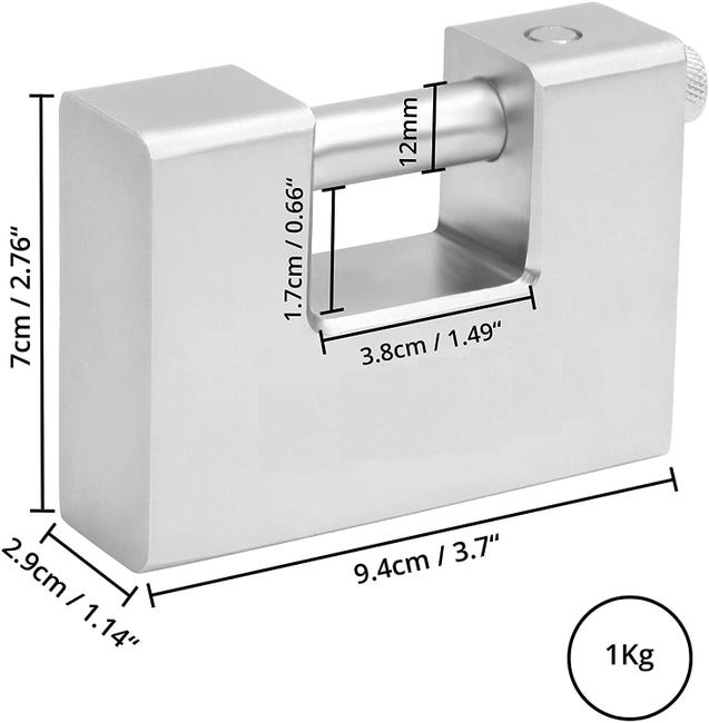 Lucchetto Antiscasso 1kg Acciaio Temprato - Grillo 12mm, 5 Chiavi, Per Moto E Cancelli - Foto 7