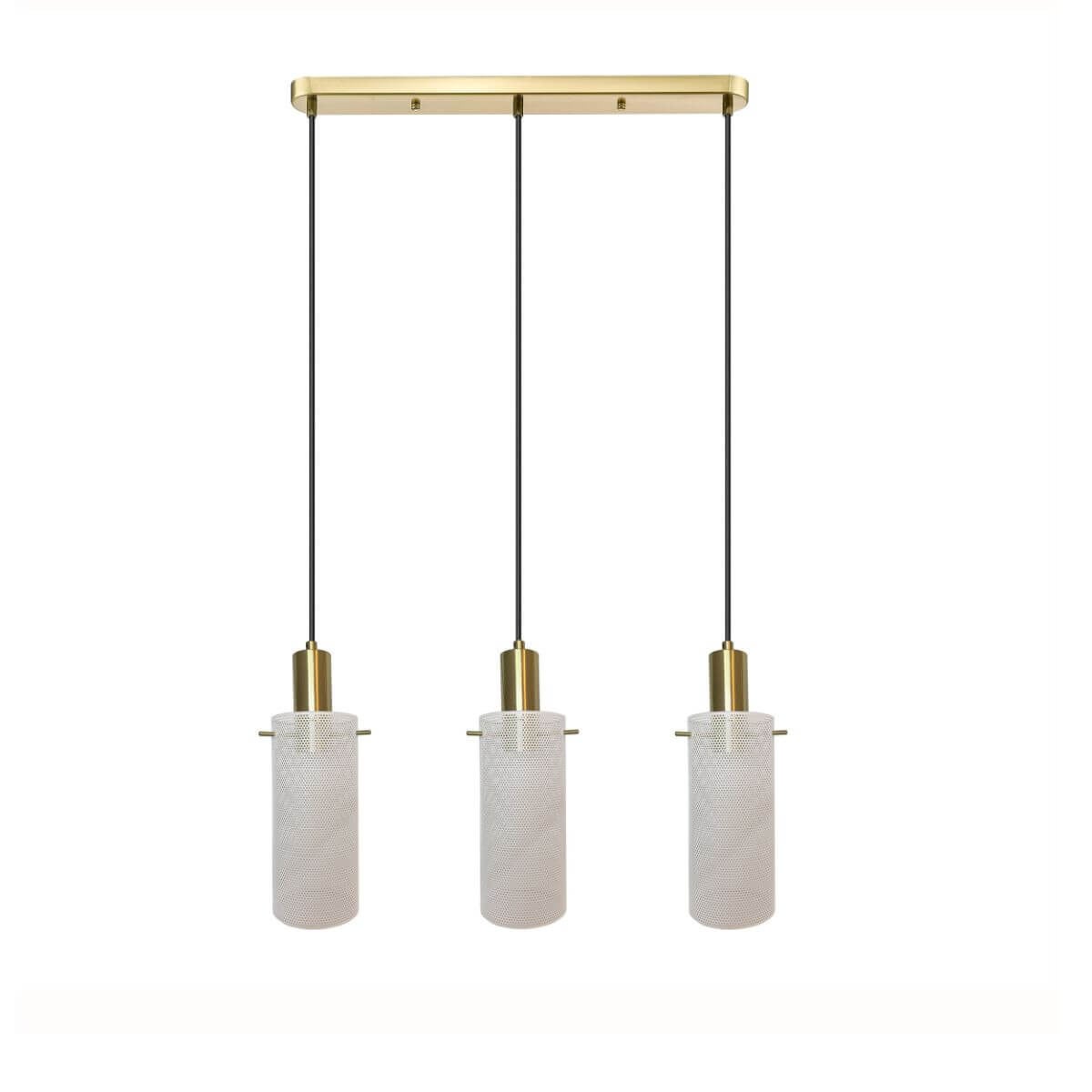 Lampa wisząca Tirana biało-złota 3xE27x40W listwa wym: 150 x 54 x 10 cm metal Light Prestige