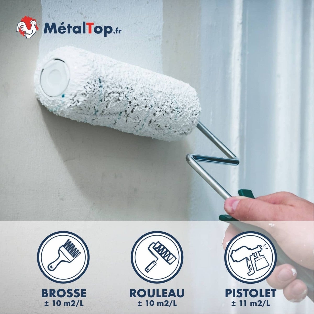 Peinture Mur Et Plafond - Bleu - RAL 5014 - 15 L - Métaltop - 5