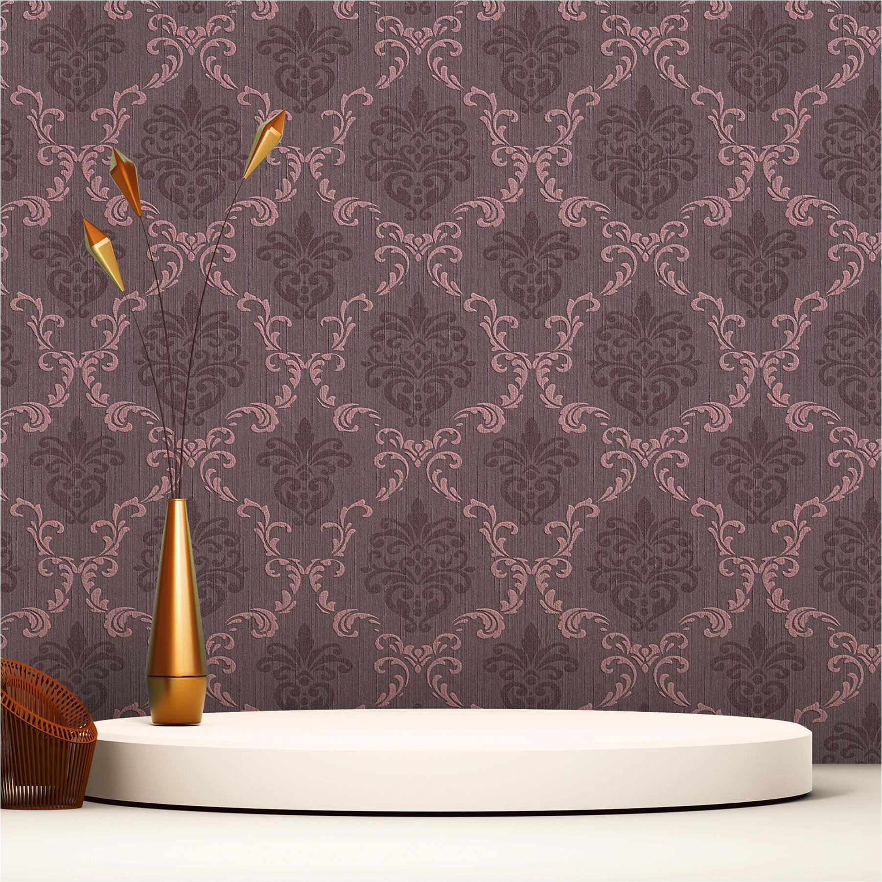 Papier Peint Baroque Gioele M1-No.2241 Noir Blanc Ornement Classique Baroque | Leroy Merlin
