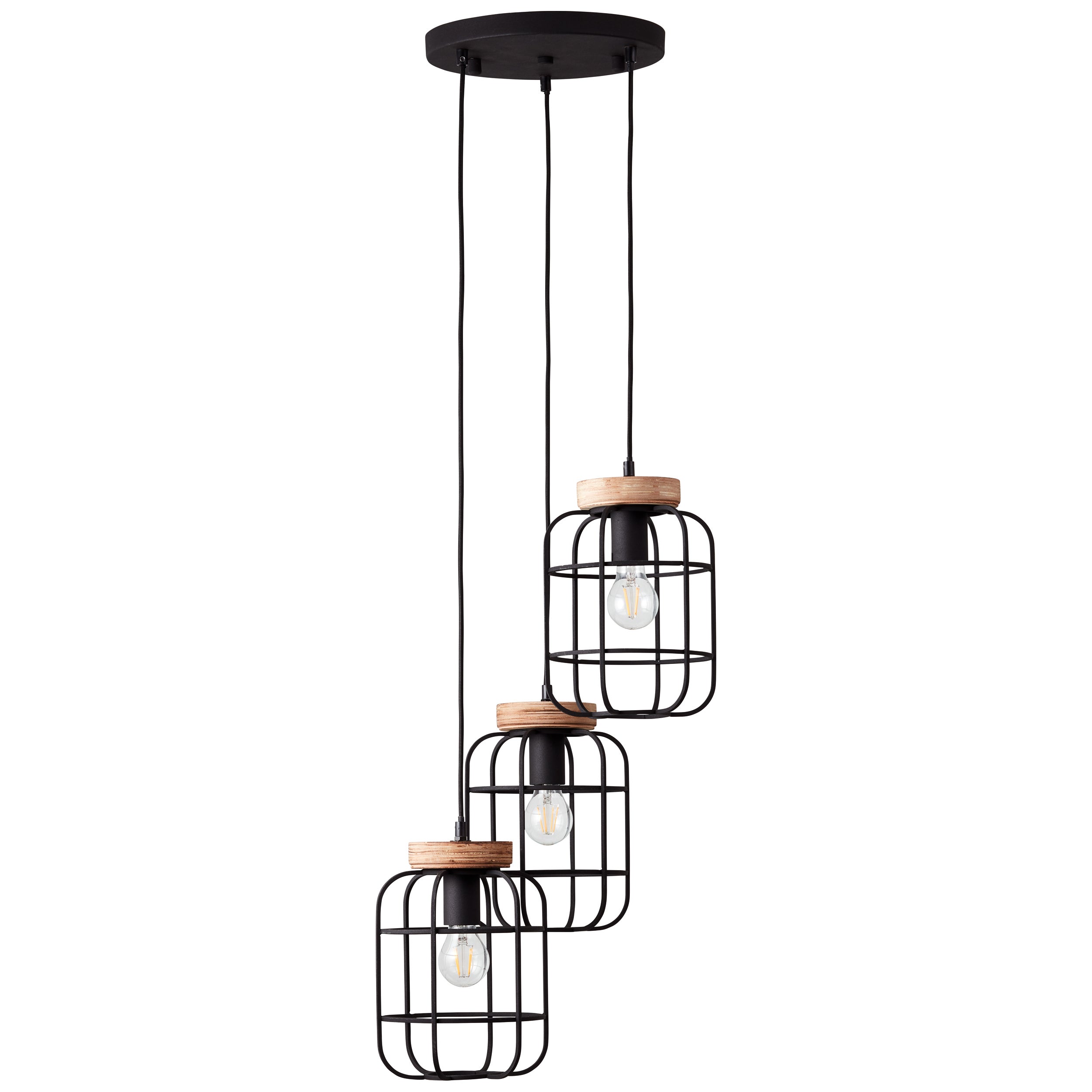 Lampa Brilliant Daintree spot bar 2 lampy drewno/aluminium czarny brąz 2x D45, E14, 28 W - 2