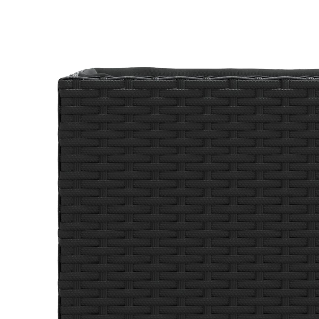 Jardinière bac lit surélevé plantes fleurs jardin terrasses lot de 2 36 x 30 x 32 cm résine tressée noir 02_0038947 - 7