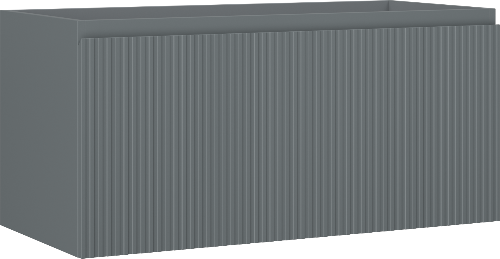 Mexen Rivel szafka łazienkowa podumywalkowa 100 cm, 1 szuflada, ryflowana , grafit mat - 91A20-10047-1-BF66