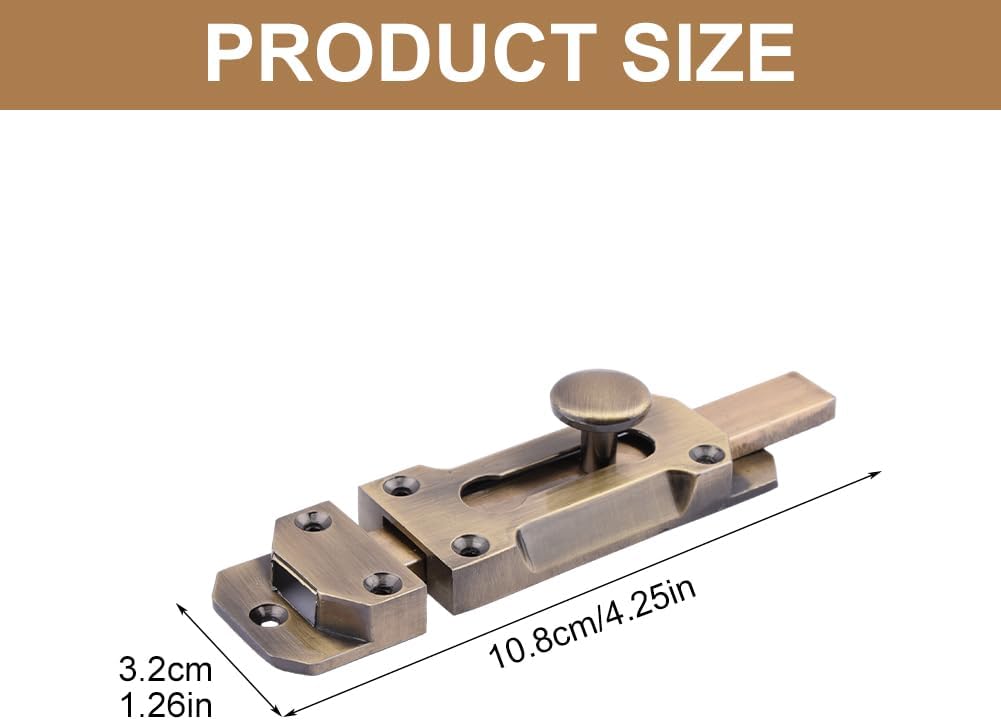 Cerradura De Puerta Corredera, Perno De Cerradura De Puerta, Paquete De 4 Pestillos De Perno De Barril, Cerradura De Puerta Corredera De Acero Inoxidable Grueso, Fácil De Instalar, Cerradura De Pestillo