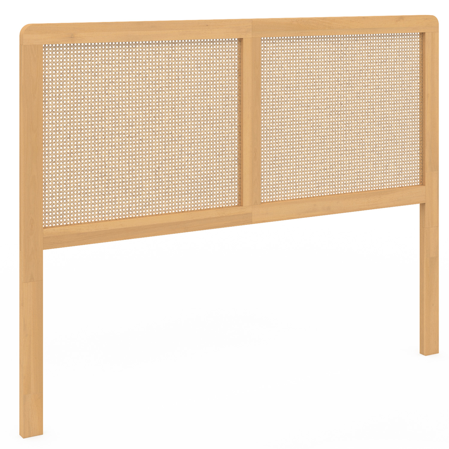 Tête de lit sur pied EDHEN 140 cm cannage et bois - 2