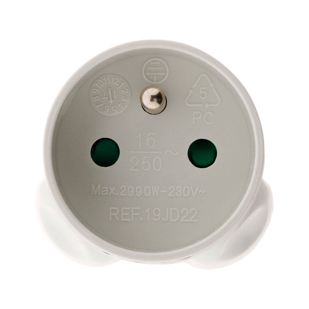Adaptateur prise voyage France vers UK - prise mâle UK vers prise femelle FR - Blanc - Zenitech - 2