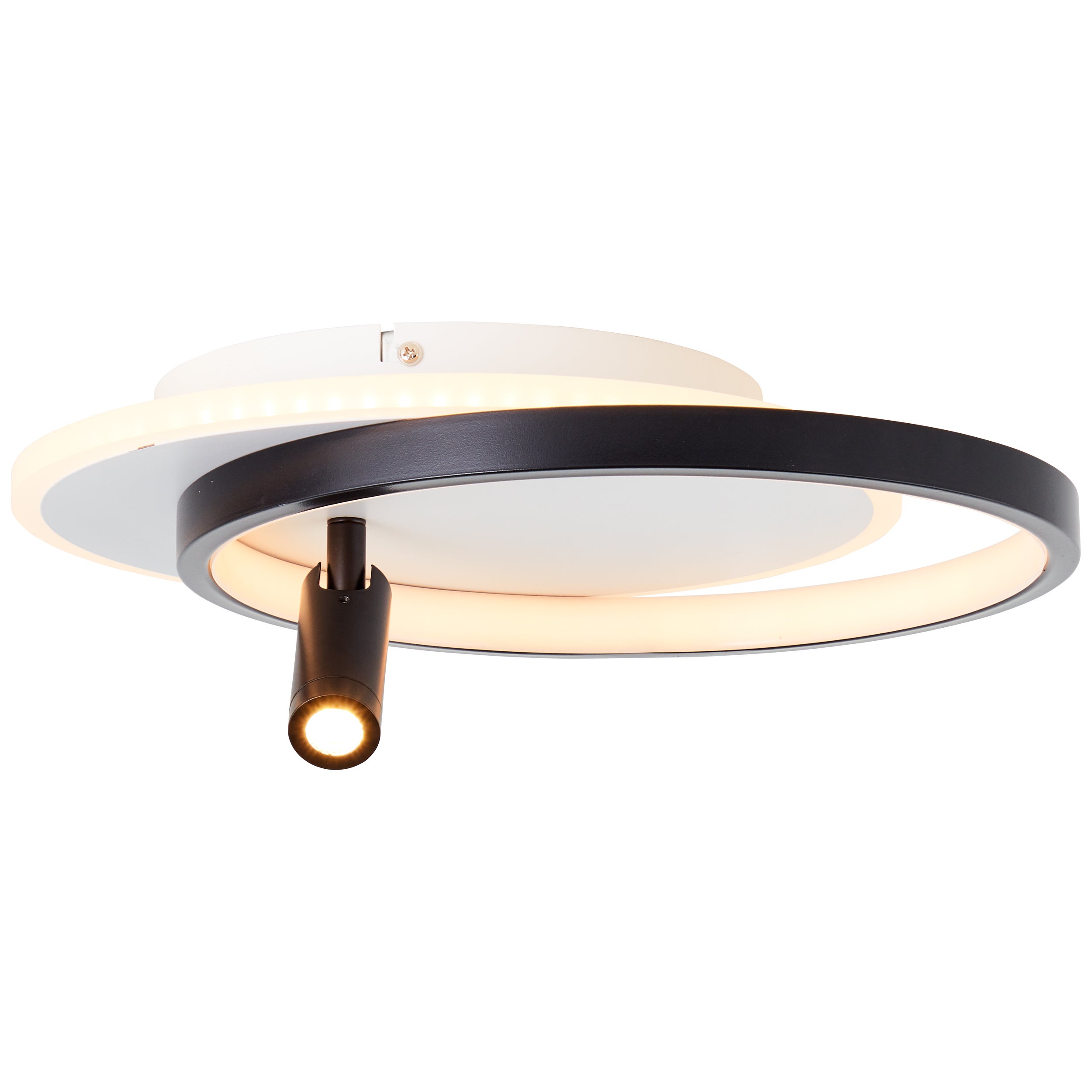 Plafon sufitowy LED Brilliant Eunomia 35x30cm 1 płomień czarny/biały, metal/plastik, 1x wbudowana dioda LED, 24W, (strumień świetlny: 2500lm, barwa św