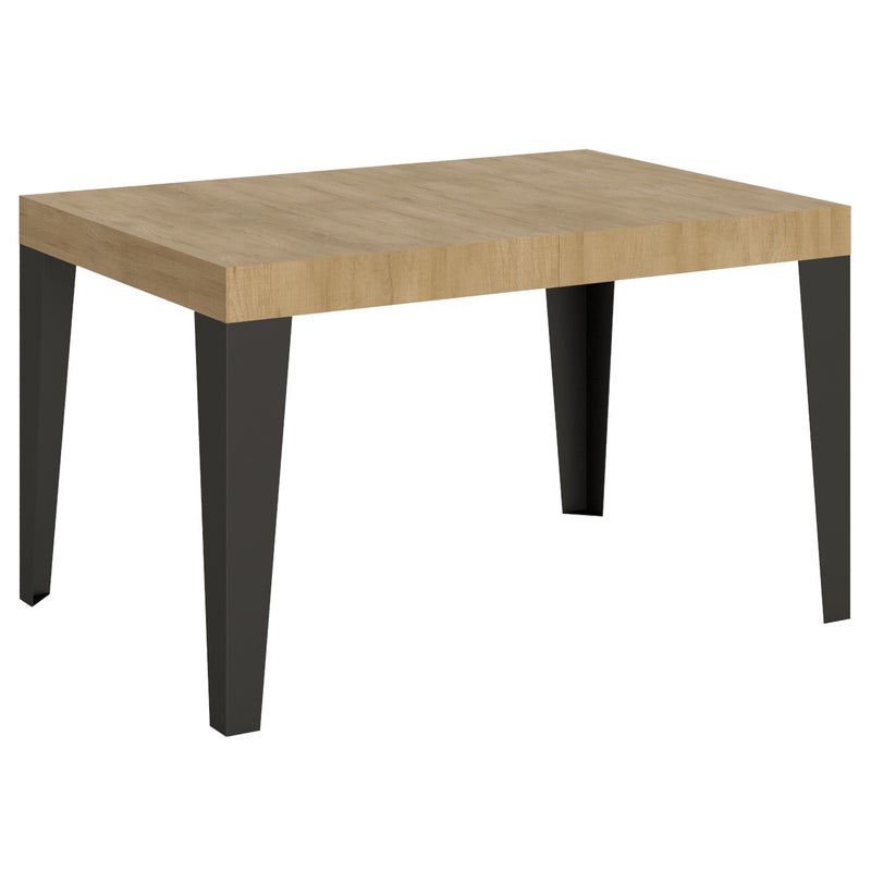 Stół rozkładany 90x130/390 cm Flame Oak Nature rama Antracyt