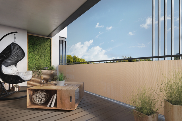 Brise-vue occultante résine tressée grillage clôture et balcon beige LG: 10M x HT: 0M55 - Concept Maison et Jardin