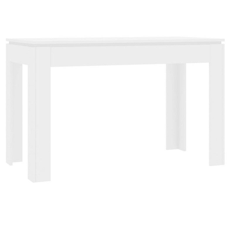 Mesa De Comedor Blanca 120x60x76 Cm - Mesa De Ordenador Y Estudio, De Aglomerado, Diseño Simple Y Fácil De Limpiar