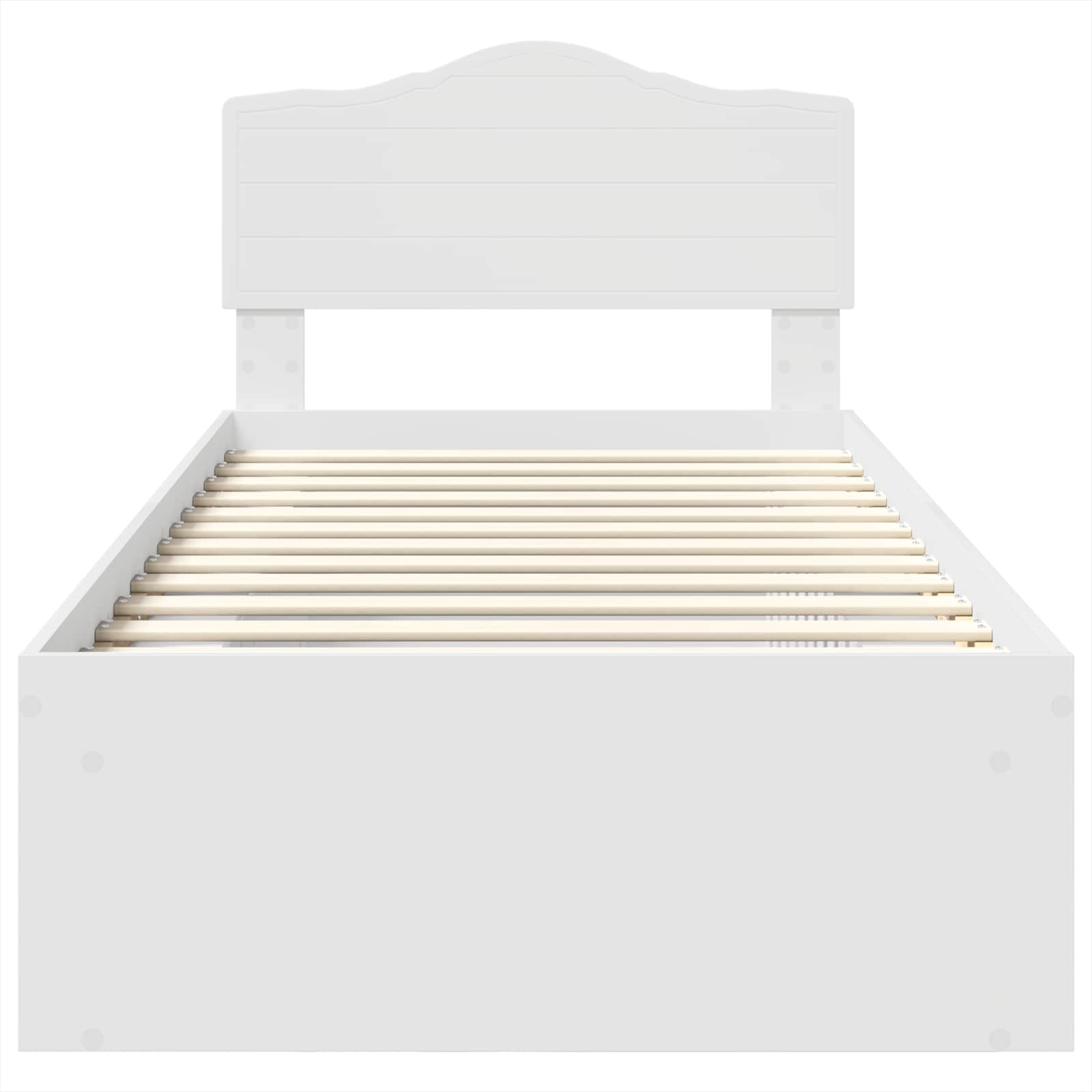 Cadre de lit blanc 75 x 190 cm pin massif - 7