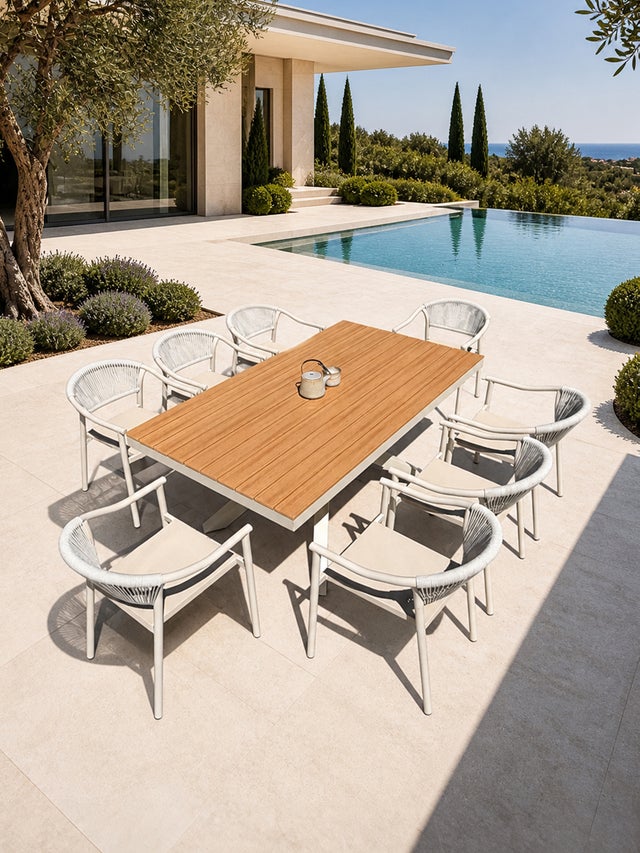 Ensemble repas de jardin 8 places en alu LAMU - DCB GARDEN