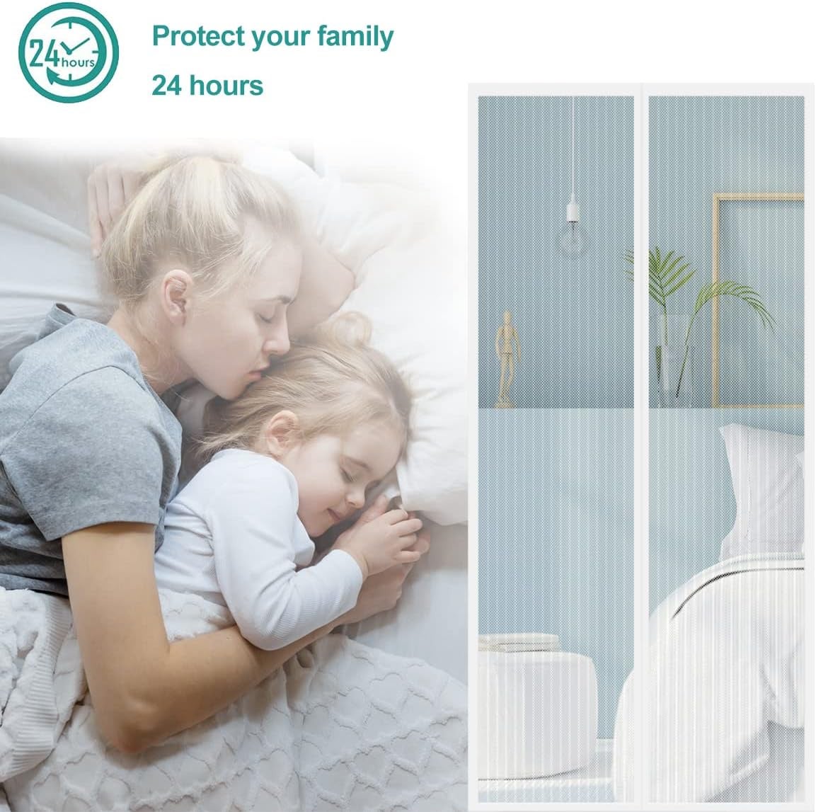 Magnétique moustiquaire pour porte 90x200 cm blanc - 3