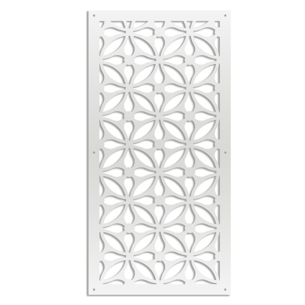 SAMURA - Panel perforowany z PVC - Parasol przeciwsłoneczny - Rozmiar 47x94 cm - Grubość 1 cm - Kolor BIAŁY